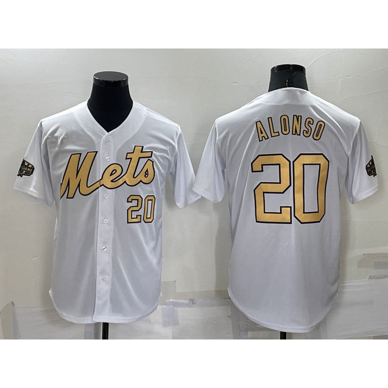 New York Mets #20 Pete Alonso Number White HeidiMiller 2022 All Star Stitched Cool Base Jersey