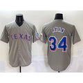 Texas Rangers #34 Nolan Ryan Grey HeidiMiller With Patch Cool Base Stitched Jersey