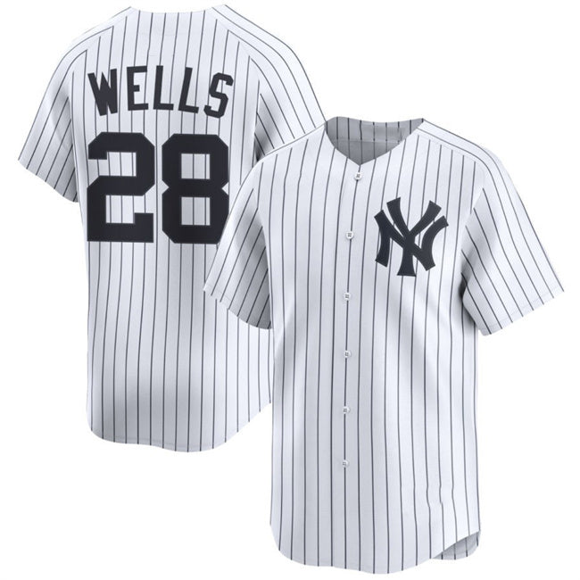 New York Yankees #28 Austin Wells White HeidiMiller Home Limited Player Jersey