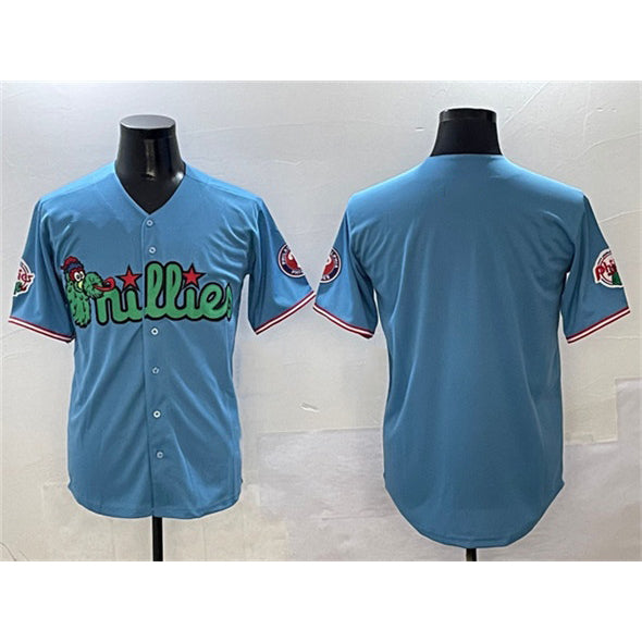 Philadelphia Phillies Blank Light Blue HeidiMiller Phanatic Limited Stitched Jersey