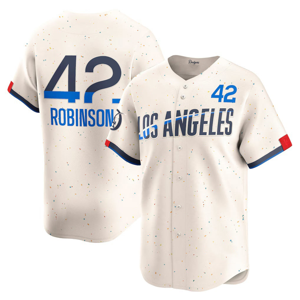 Los Angeles Dodgers #42 Jackie Robinson Cream HeidiMiller City Connect Limited Player Jersey