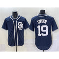 San Diego Padres #19 Tony Gwynn Navy HeidiMiller Cool Base Stitched Jersey