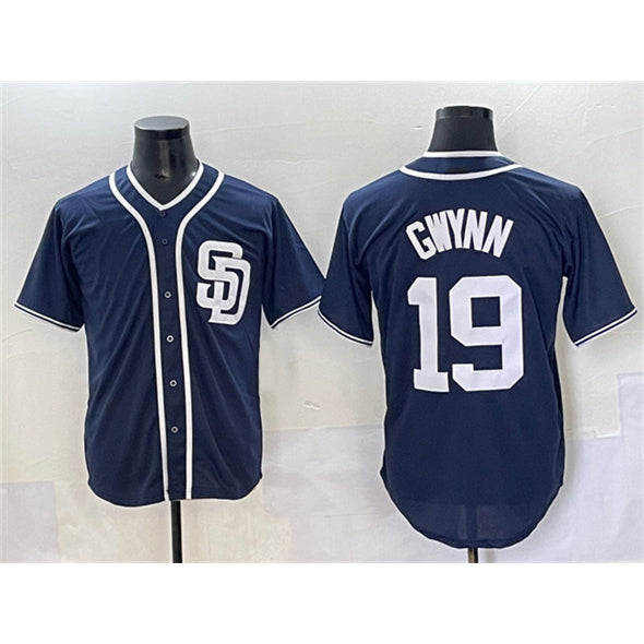 San Diego Padres #19 Tony Gwynn Navy HeidiMiller Cool Base Stitched Jersey