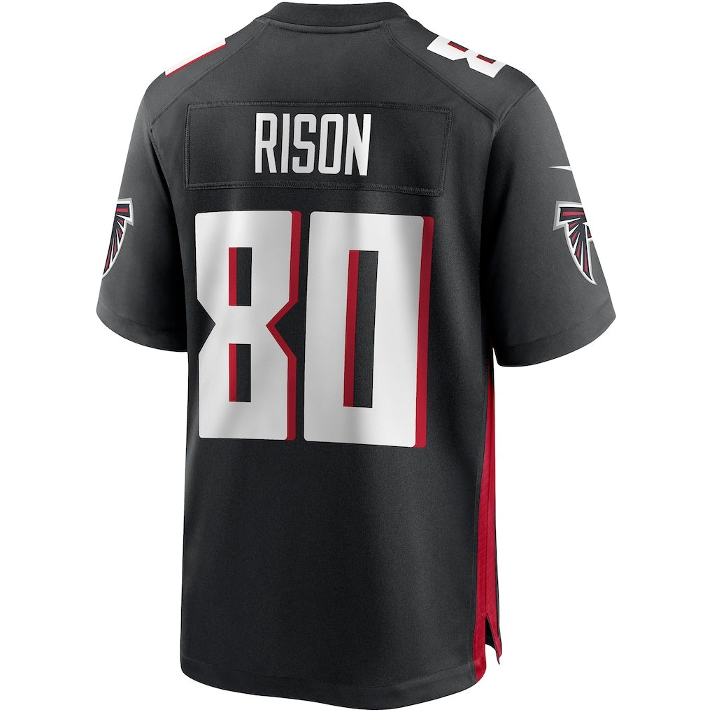 A.Falcons #80 Andre Rison Black HeidiMiller Game Retired Player Jersey