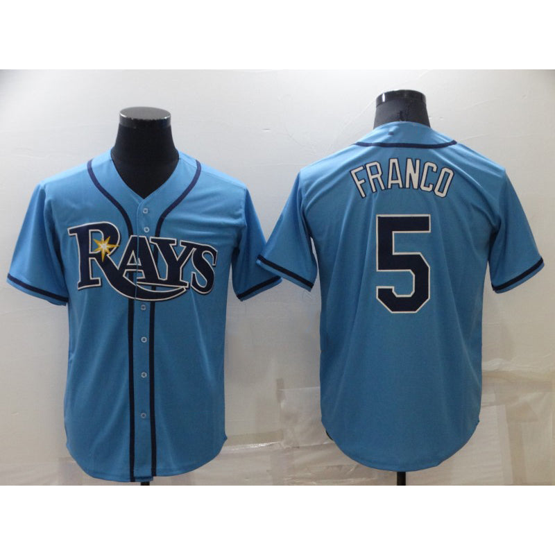 Tampa Bay Rays #5 Wander Franco Light Blue HeidiMiller Stitched Cool Base Jersey
