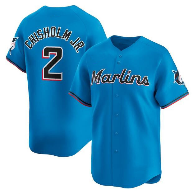 Miami Marlins #2 Jazz Chisholm Jr. Blue HeidiMiller Limited Stitched Jersey