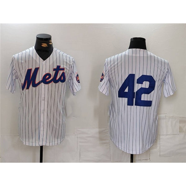 New York Mets #42 Jackie Robinson White HeidiMiller Cool Base Stitched Jersey