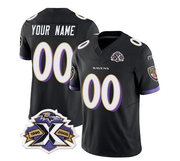 Custom B.Ravens Active Player Black HeidiMiller 2023 F.U.S.E With Patch Throwback Vapor Limited Stitched Jersey