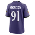 B.Ravens #91 Trey Hendrickson Purple HeidiMiller Team Game Jersey