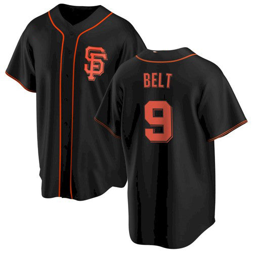 San Francisco Giants #9 Brandon Belt Black HeidiMiller Alternate Jersey