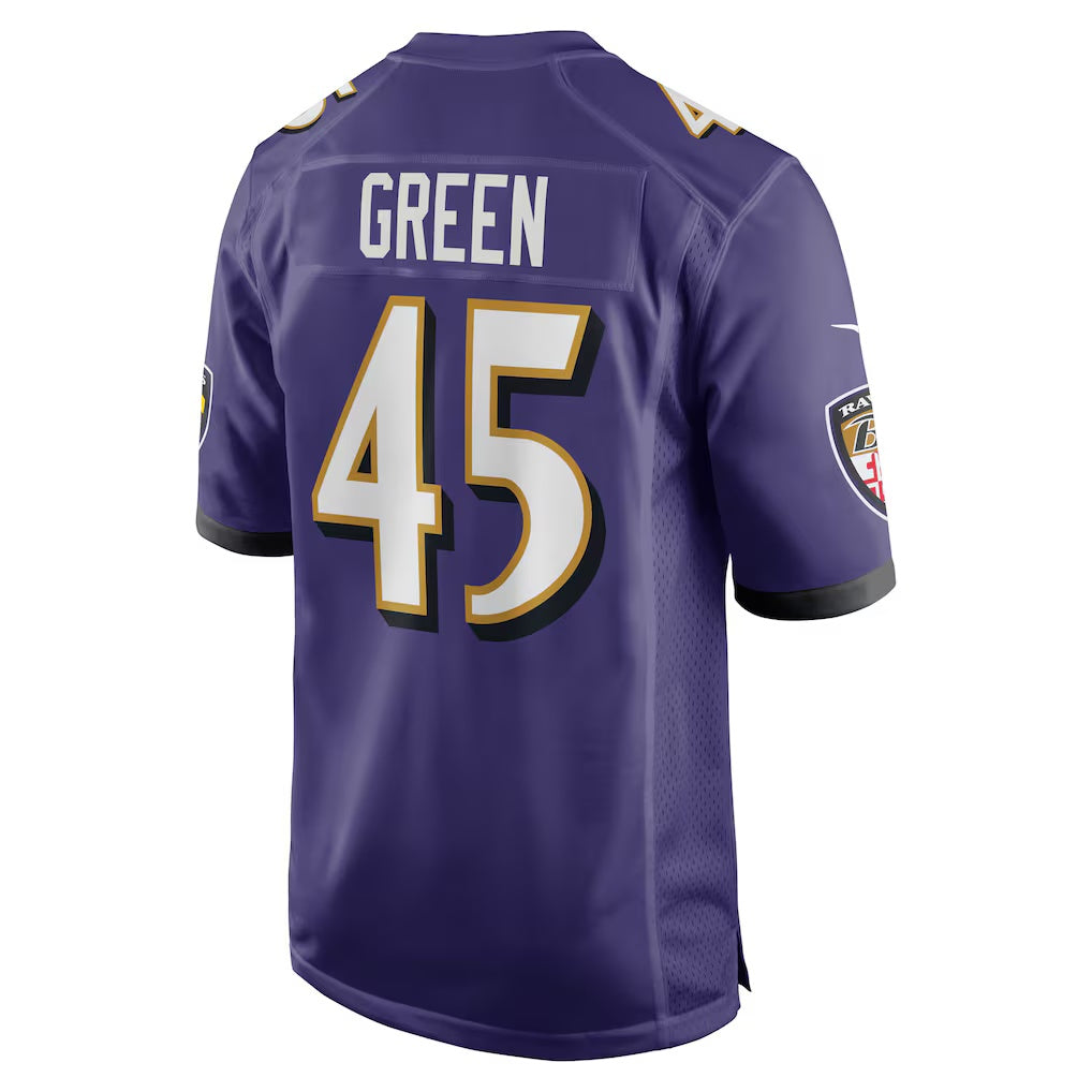 B.Ravens #45 Mike Green Purple HeidiMiller Team Game Jersey