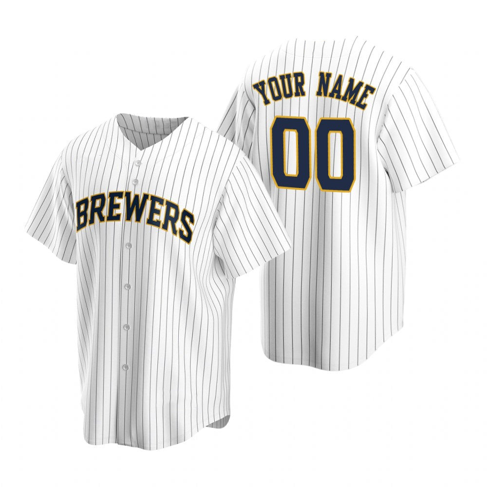 Custom Milwaukee Brewers White HeidiMiller Stitched Cool Base Jersey