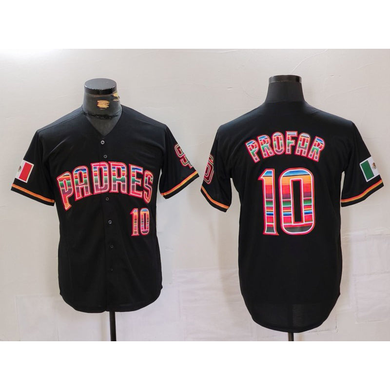 San Diego Padres #10 Jurickson Profar Black HeidiMiller Mexico Cool Base Stitched Jersey