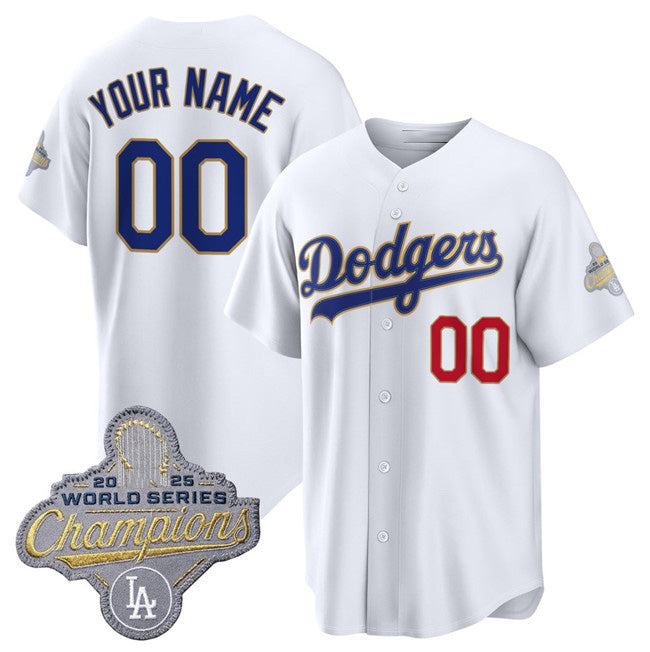 Custom Los Angeles Dodgers ACTIVE PLAYER White HeidiMiller 2026 Gold Collection Stadium Stitched Jersey