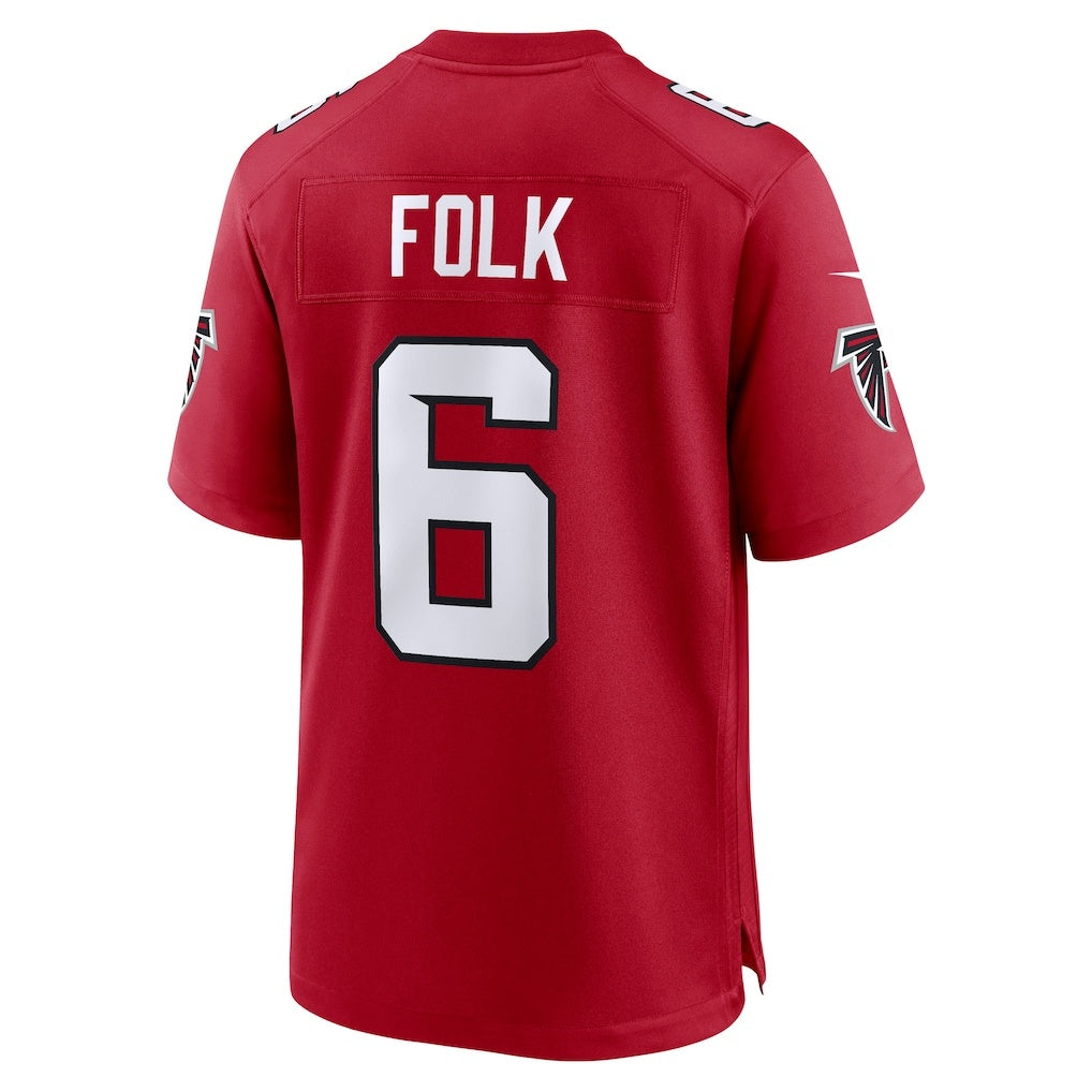 A.Falcons #6 Nick Folk Red HeidiMiller Team Game Jersey
