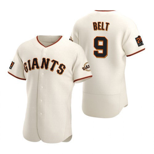 San Francisco Giants #9 Brandon Belt 2020 Cream HeidiMiller Jersey