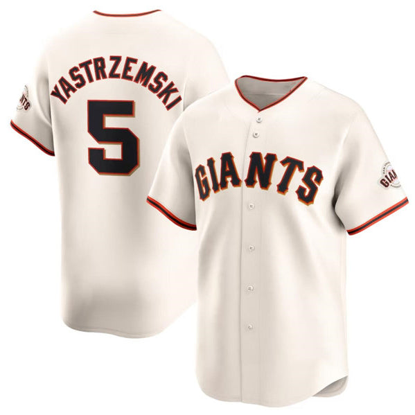 San Francisco Giants #5 Mike Yastrzemski Cream HeidiMiller Cool Base Stitched Jersey