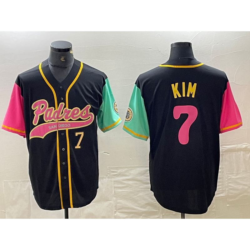 San Diego Padres #7 Ha Seong Kim Number Black HeidiMiller NEW 2023 City Connect Cool Base Stitched Jersey