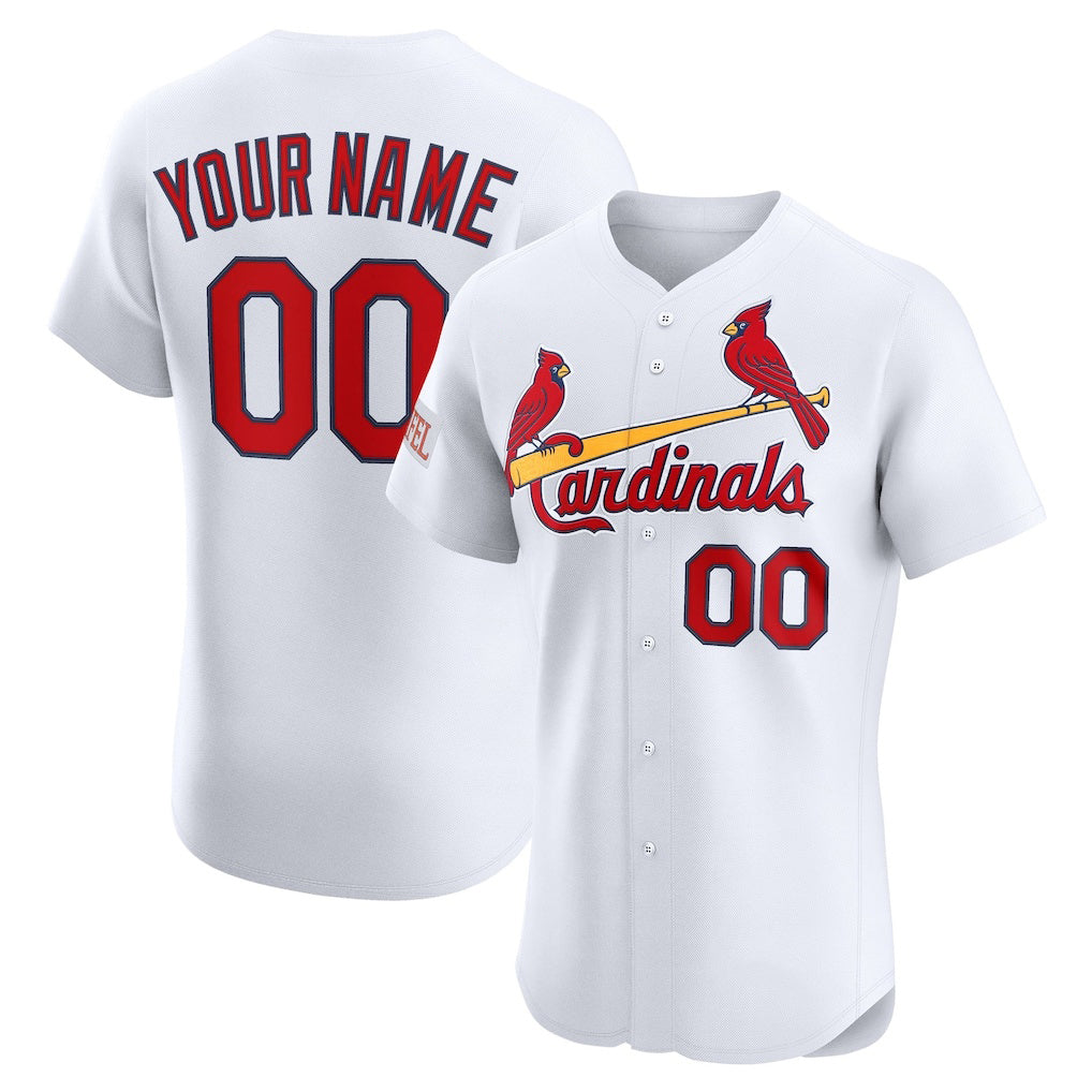 Custom St. Louis Cardinals White HeidiMiller Home Elite Sponsor Patch Jersey