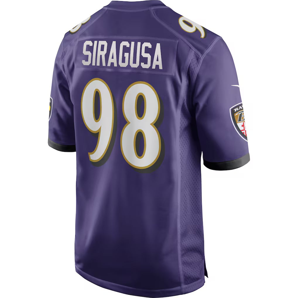 B.Ravens #98 Tony Siragusa Purple HeidiMiller Game Retired Player Jersey