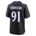 B.Ravens #91 Trey Hendrickson Black HeidiMiller Alternate Game Jersey