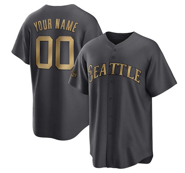 Custom Seattle Mariners Active Player Charcoal HeidiMiller 2022 All-Star Cool Base Stitched Jersey