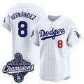 Los Angeles Dodgers #8 Enrique Hernandez White HeidiMiller 2025 Champions Stitched Jersey