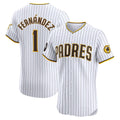 San Diego Padres #1 Tony Fern¨¢ndez White HeidiMiller Home Elite Sponsor Patch Player Jersey