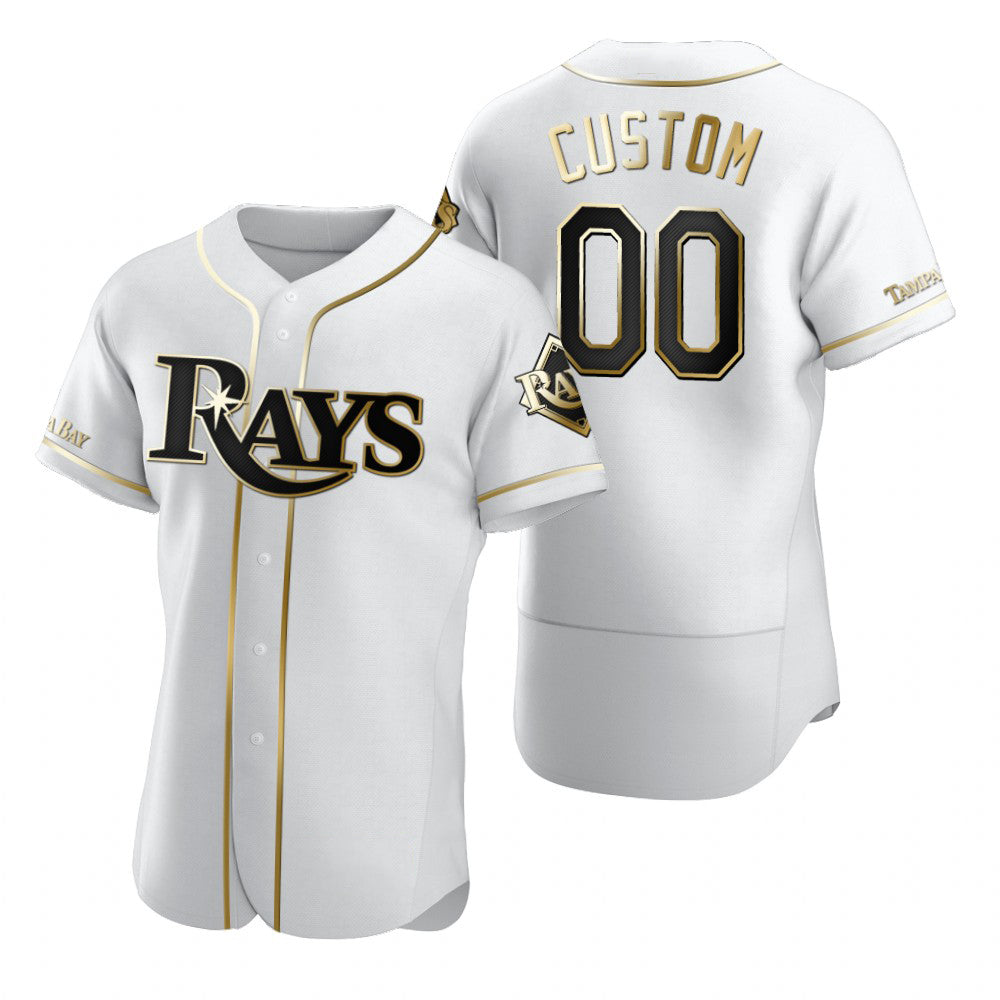 Custom Tampa Bay Rays White HeidiMiller Stitched Flex Base Golden Edition Jersey