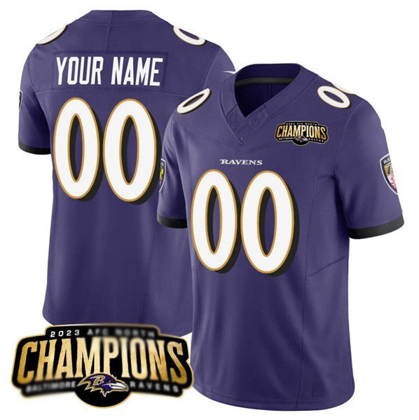 Custom B.Ravens Active Player Purple HeidiMiller 2023 F.U.S.E. AFC North Champions Vapor Limited Stitched Jersey