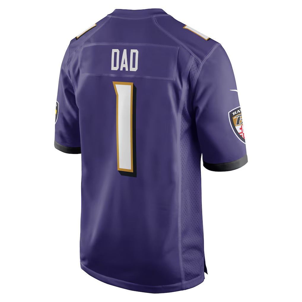 B.Ravens Number #1 Dad Purple HeidiMiller Game Jersey