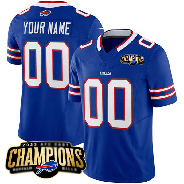 Custom B.Bills Active Player Blue HeidiMiller 2023 F.U.S.E. AFC East Champions Ptach Stitched Jersey