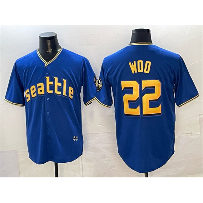 Seattle Mariners #22 Bryan Woo Royal HeidiMiller 2025 Limited Stitched jersey