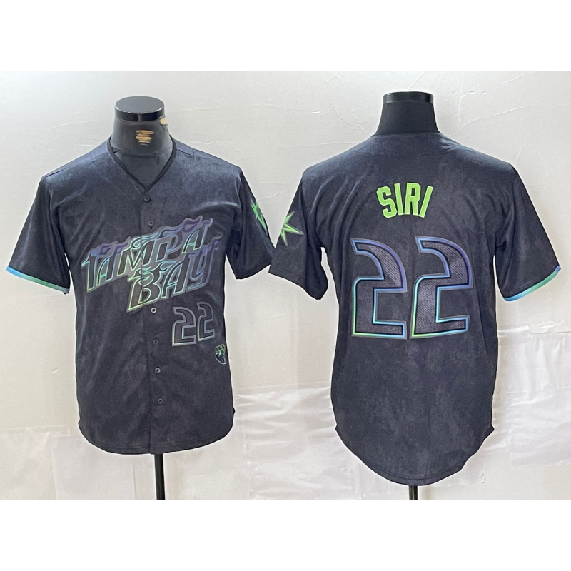 Tampa Bay Rays #22 Jose Siri Number Charcoal HeidiMiller 2024 City Connect Limited Stitched Jersey 2