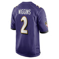 B.Ravens #2 Nate Wiggins Purple HeidiMiller Player Game Jersey