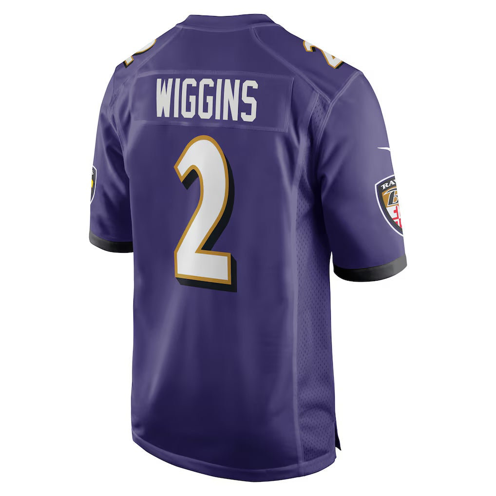 B.Ravens #2 Nate Wiggins Purple HeidiMiller Player Game Jersey