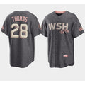 Washington Nationals #28 Lane Thomas 2022 Grey HeidiMiller City Connect Cherry Blossom Cool Base Stitched Jersey