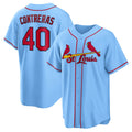 St. Louis Cardinals #40 Willson Contreras Light Blue HeidiMiller Alternate Replica Jersey