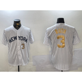 New York Yankees #3 Babe Ruth White HeidiMiller Pinstripe Fashion Cool Base Jerseys