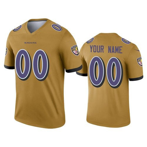 Custom B.Ravens Gold HeidiMiller Inverted Legend Jersey