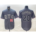 New York Mets #20 Pete Alonso Number Grey HeidiMiller 2024 City Connect Cool Base Stitched Jerseys