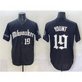 Milwaukee Brewers #19 Robin Yount Black HeidiMiller 'Gothic 414 Shadows Edition' Vapor Premier Limited Stitched Jersey