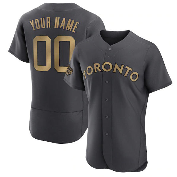 Custom Toronto Blue Jays Active Player Charcoal HeidiMiller 2022 All-Star Flex Base Stitched Jersey