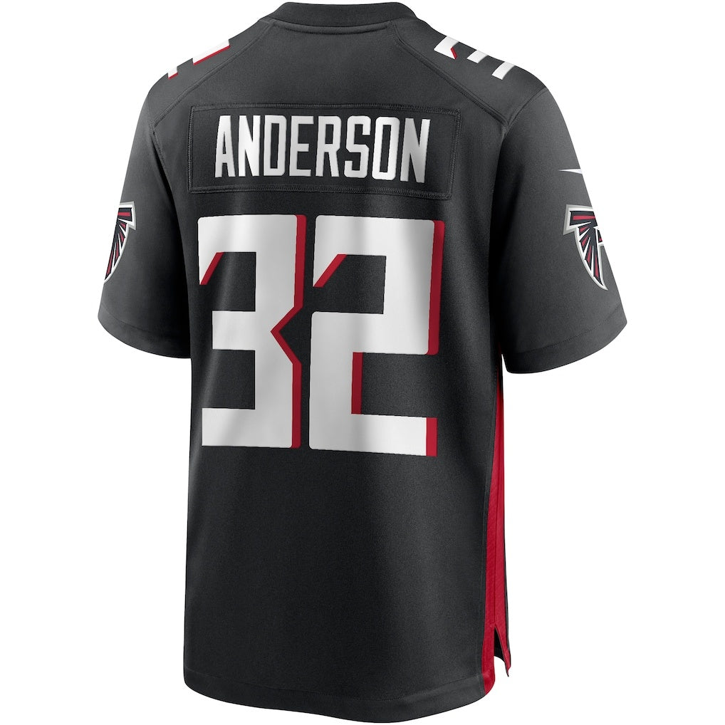 A.Falcons #32 Jamal Anderson Black HeidiMiller Game Retired Player Jersey