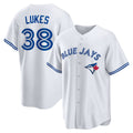 Toronto Blue Jays #38 Nathan Lukes White HeidiMiller Home Replica Jersey