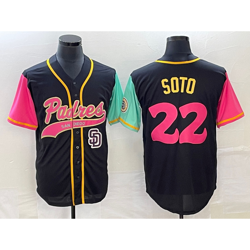 San Diego Padres #22 Juan Soto Black HeidiMiller NEW 2023 City Connect Cool Base Stitched Jersey 2