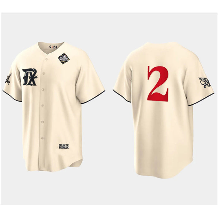 Texas Rangers #2 Marcus Semien Cream HeidiMiller 2023 World Series City Connect Stitched Jersey