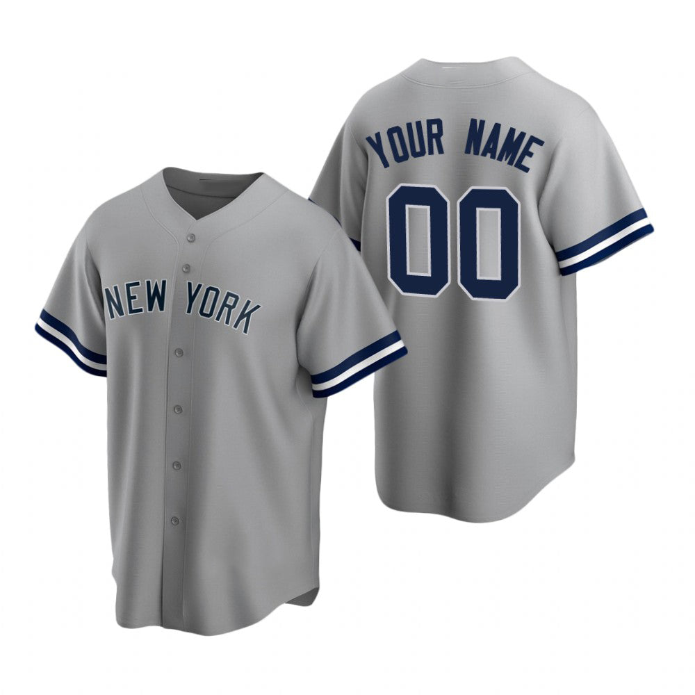 Custom New York Yankees Gray HeidiMiller Stitched Cool Base Road Jersey
