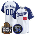 Custom Los Angeles Dodgers ACTIVE PLAYER White Royal HeidiMiller 2024 World Series With Fernando Memorial Patch Limited Stitched Jersey
