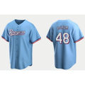 Texas Rangers #48 Jacob deGrom Light Blue HeidiMiller Cool Base Stitched Jersey